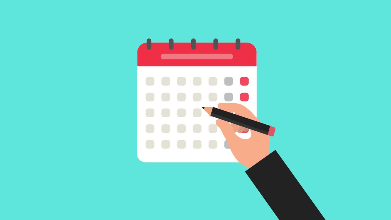 calendario con marca de pluma. calendario de planificación