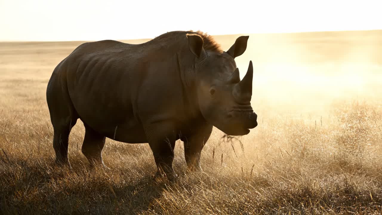 Rhino in the grasslands