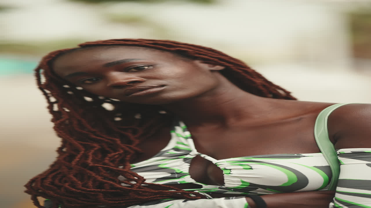 Portrait of a beautiful young African woman with dreadlocks