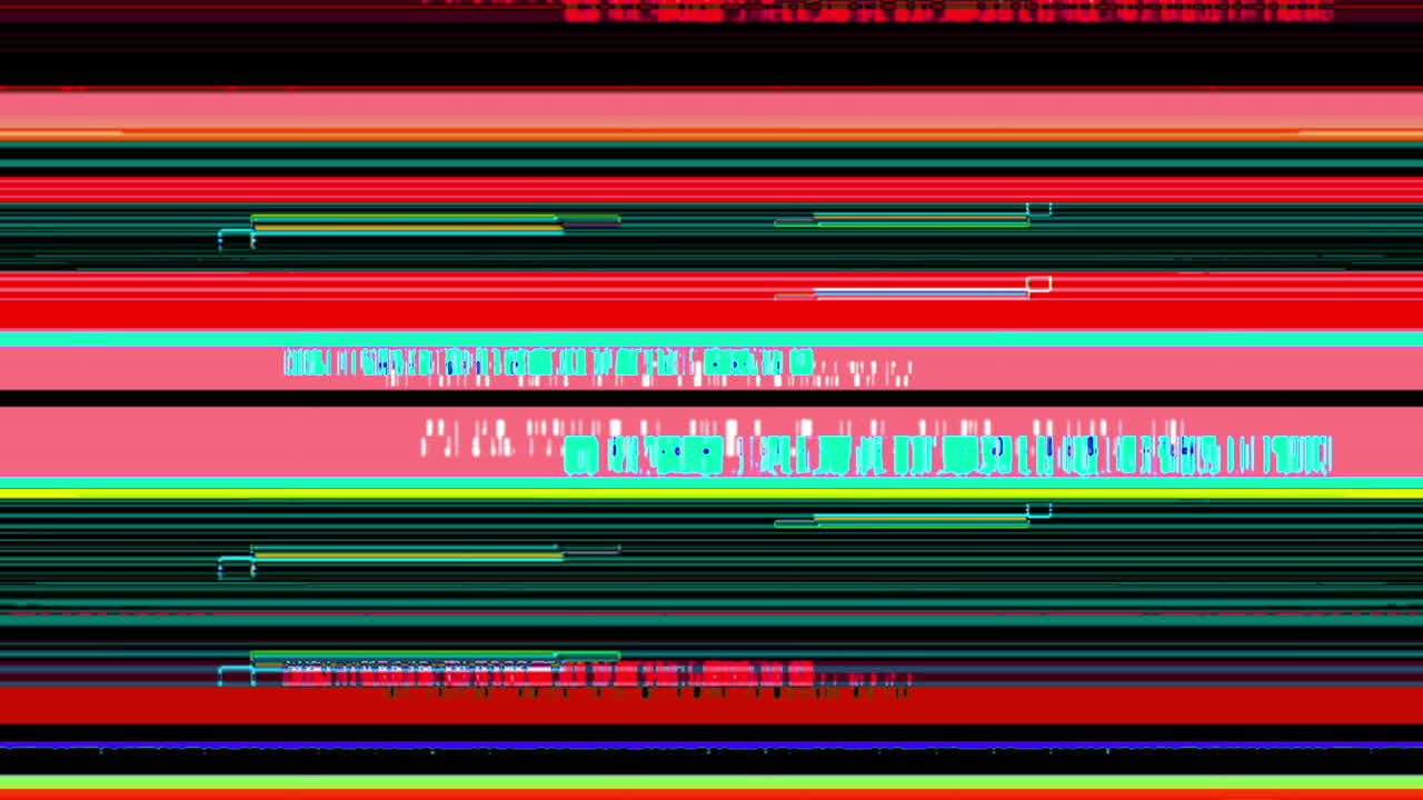 Digital Glitch Effect with Colorful Horizontal Lines