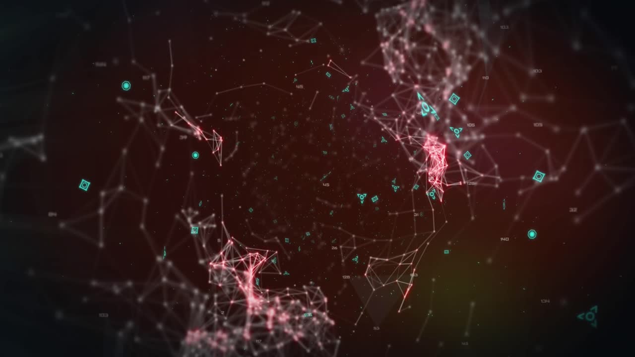 qr 코드 및 연결을 통해 금융 데이터 처리의 애니메이션