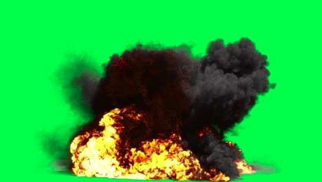 explosion and fire effects on green screen