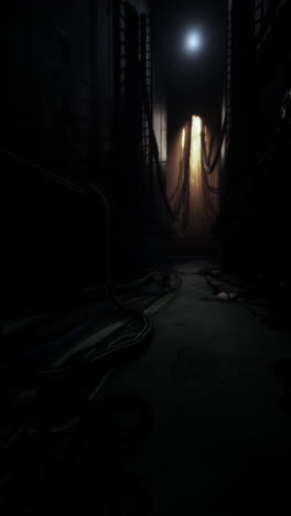 dark hallway with distant light