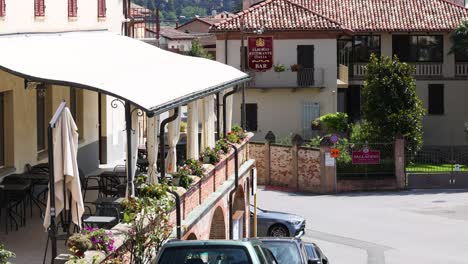 outdoor seating area at a restaurant in cuneo