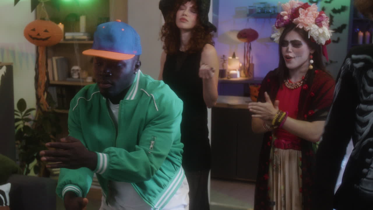 Halloween Party with Friends in Costume