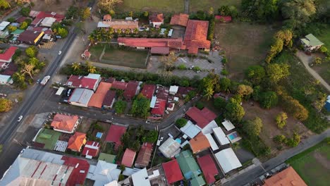 Aerial-drone-footage-birds-eye-view-of-Jaco-Costa-Rica-Central-America-houses