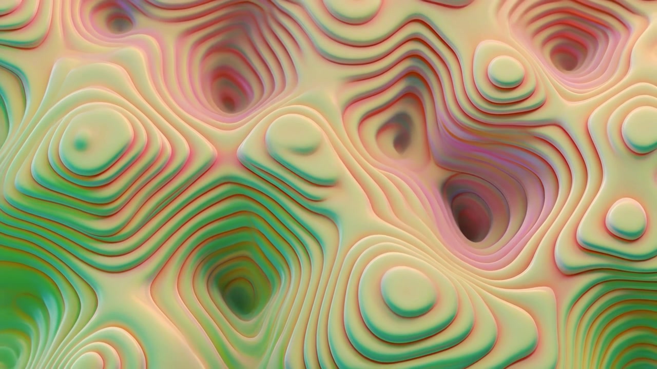 Abstract 3D Topographic Landscape with Soft Pastel Colors
