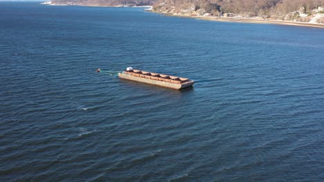 An-aerial-view-over-Hempstead-Bay-during-a-windy,-winter-day