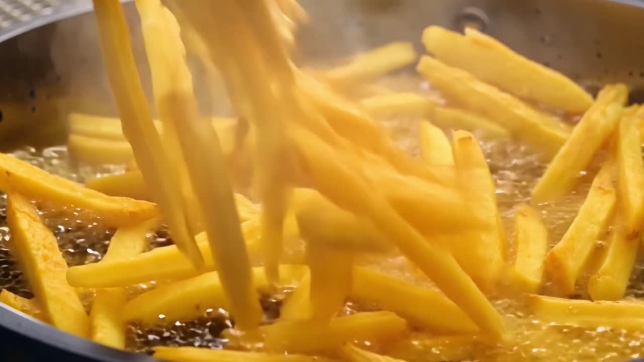 French fries being fried