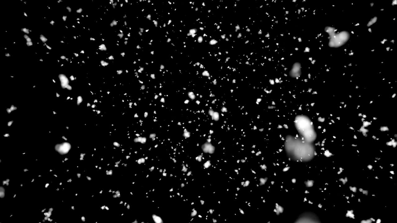 Abstrakt sne fra top til bund, frostklar juleramme med faldende snefnug, loop