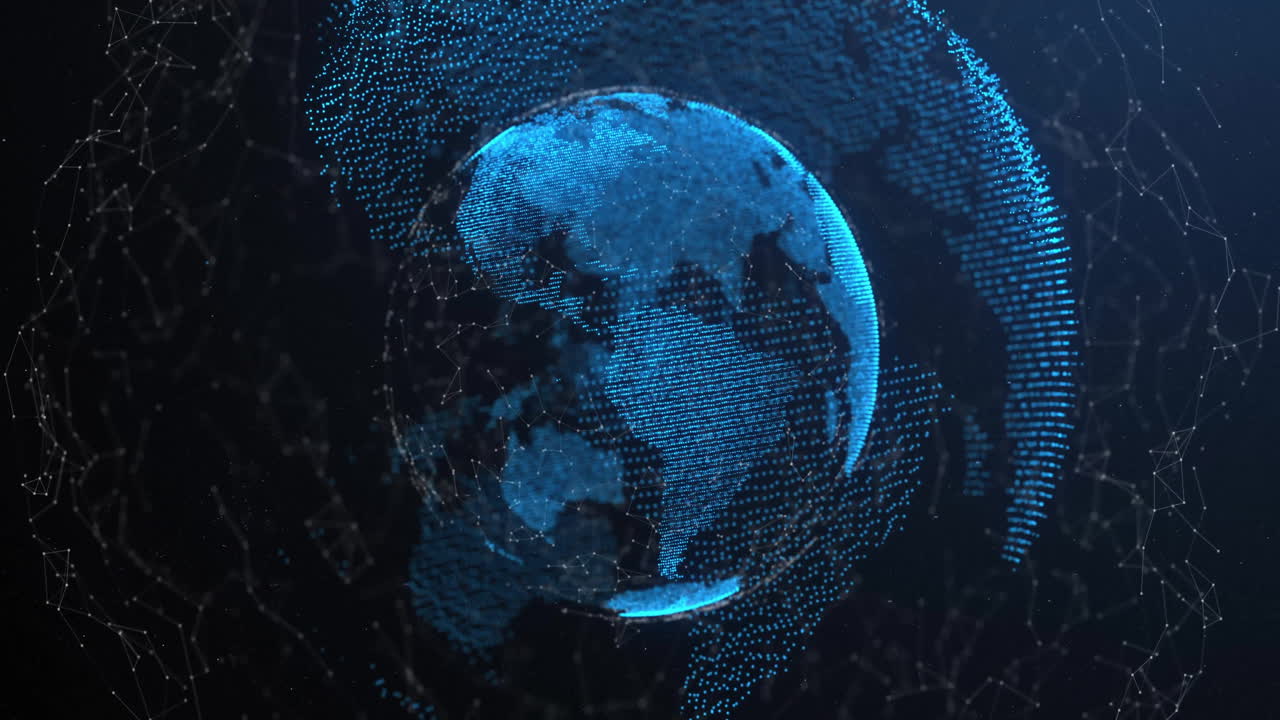 Animation of network of connections over globe
