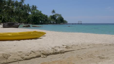 Two-yellow-kayaks-on-the-beach