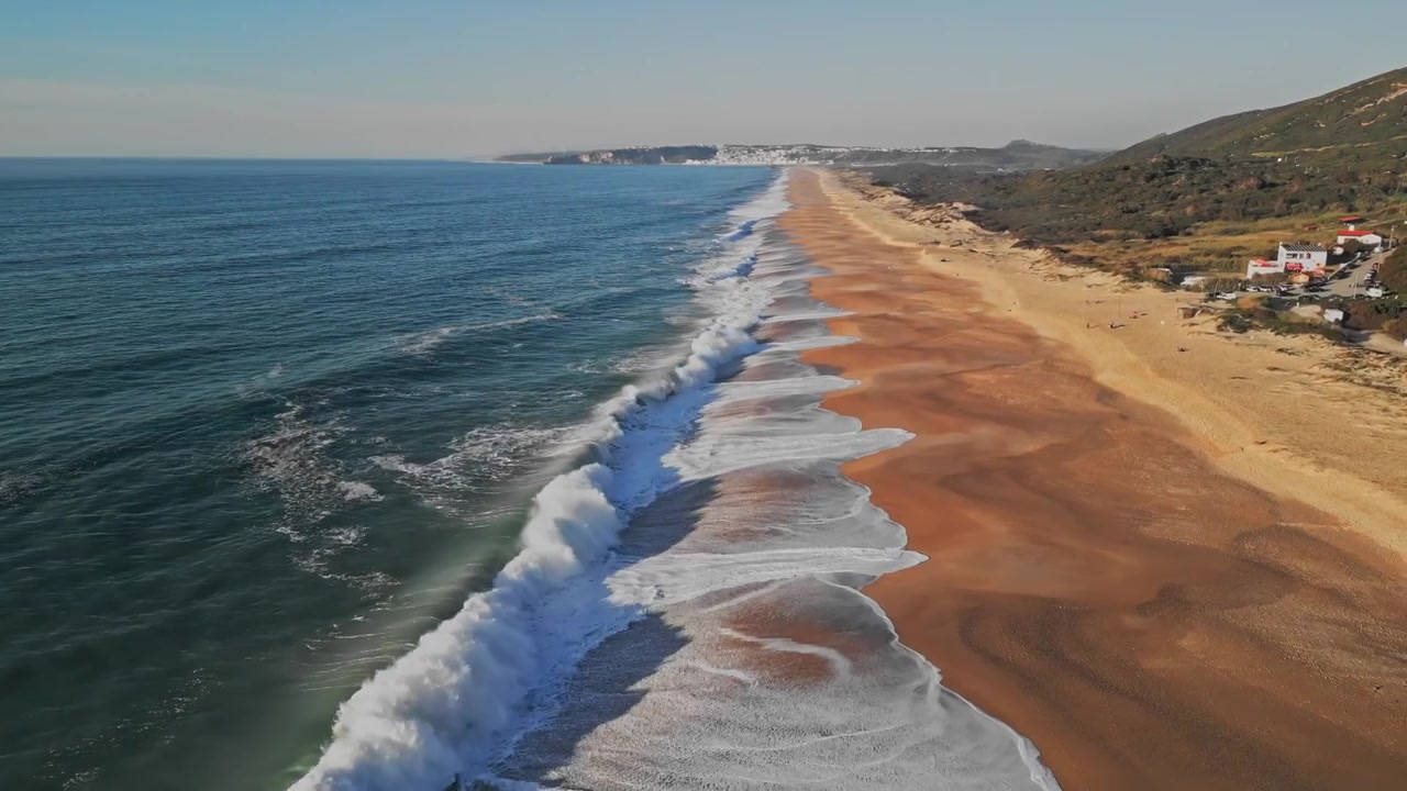 Pittoreska strandlandskap, Atlantkuster, Reseturism, Praia Do Salgado, Portugal, Europa.