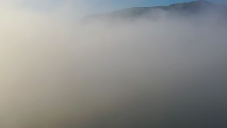 aerial footage beautiful nature norway over the clouds.