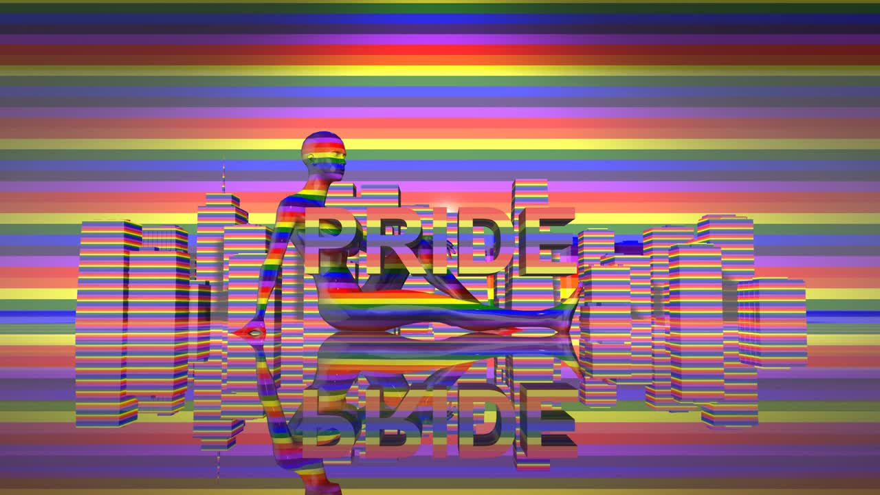 자부심의 날 lgbtqia 동성애자 자부심 lgbt 마디 그라스 그래픽 타이틀 3d 렌더링
