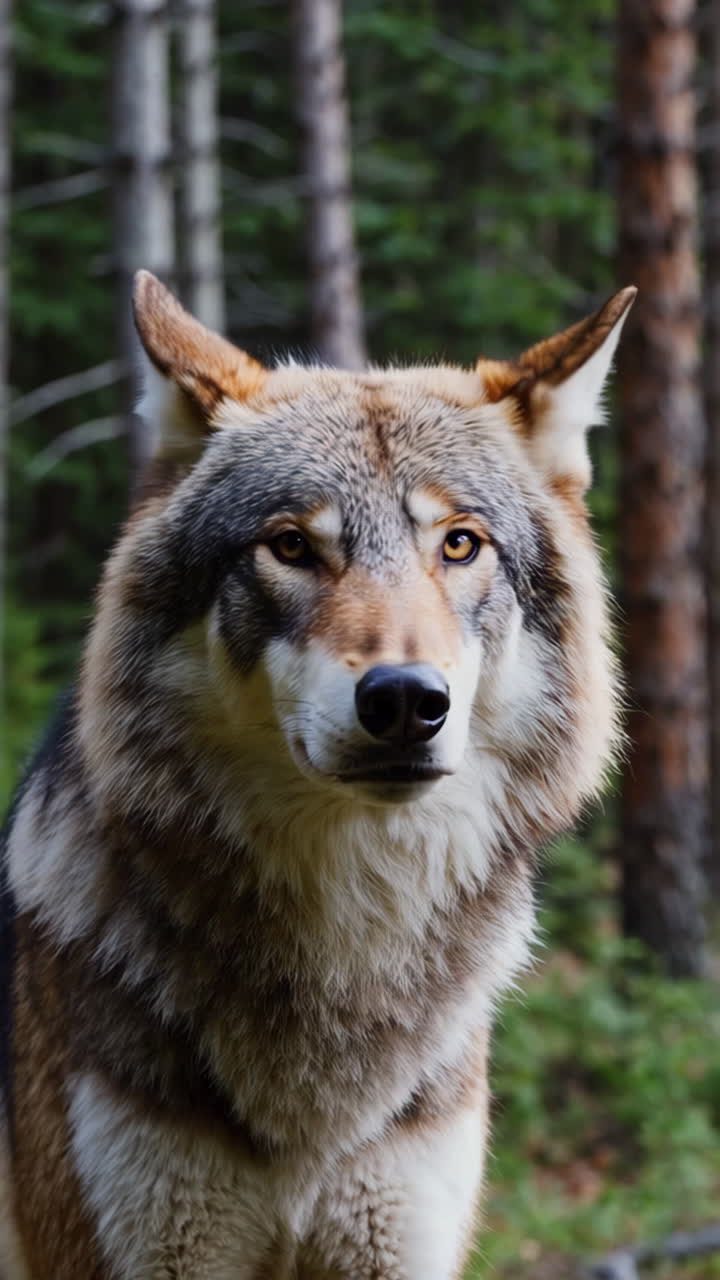 lobo gris en el bosque