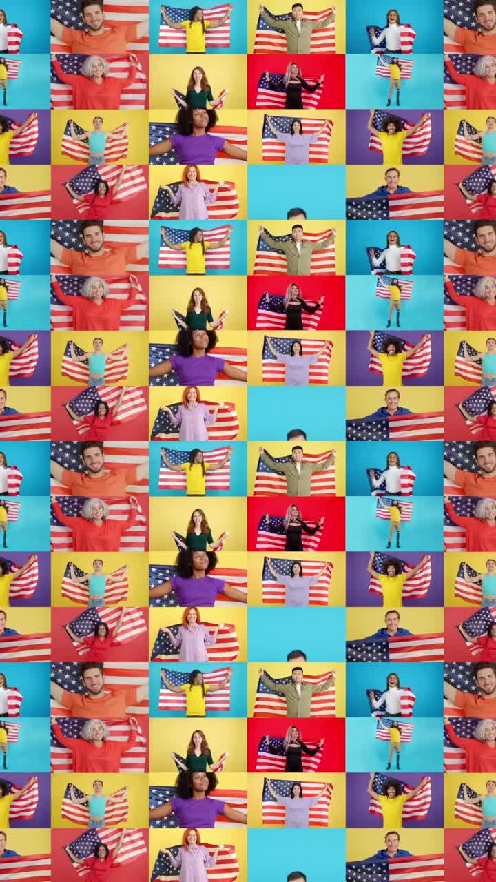 People with American Flags