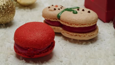 christmas macarons with snowman design
