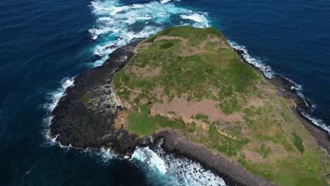 cook island in new south wales, australia - aerial shot
