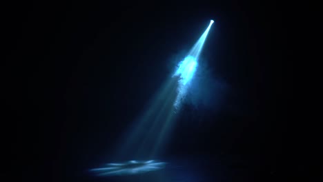 one ray from a lantern in a dark room