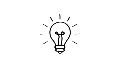 light bulb or ideas - cartoon animated sketch lines.