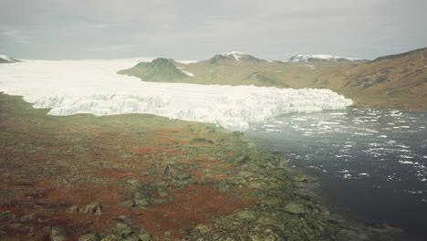 gran glaciar en la costa de la antártida una soleada tarde de verano