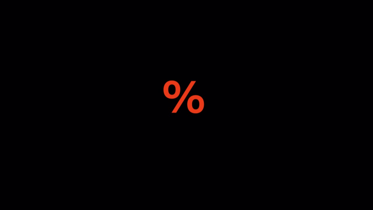 Red Percentage Symbol on Black Background