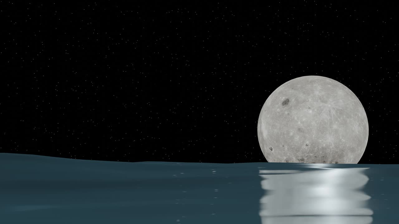 바다와 함께 회전하는 달