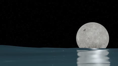 luna giratoria con el mar
