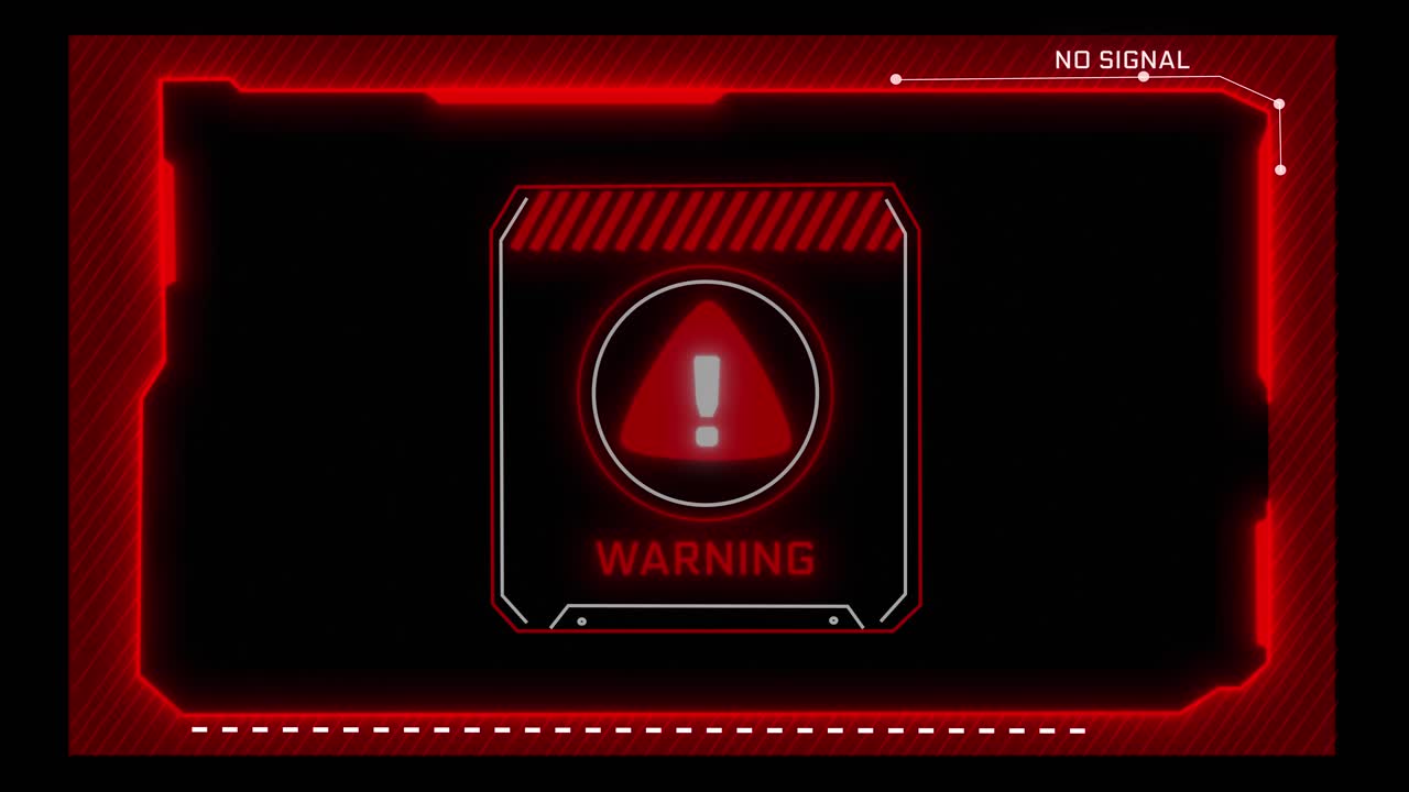 Hacked system or cyber attack warning symbol on the screen privacy protection data hacking malware