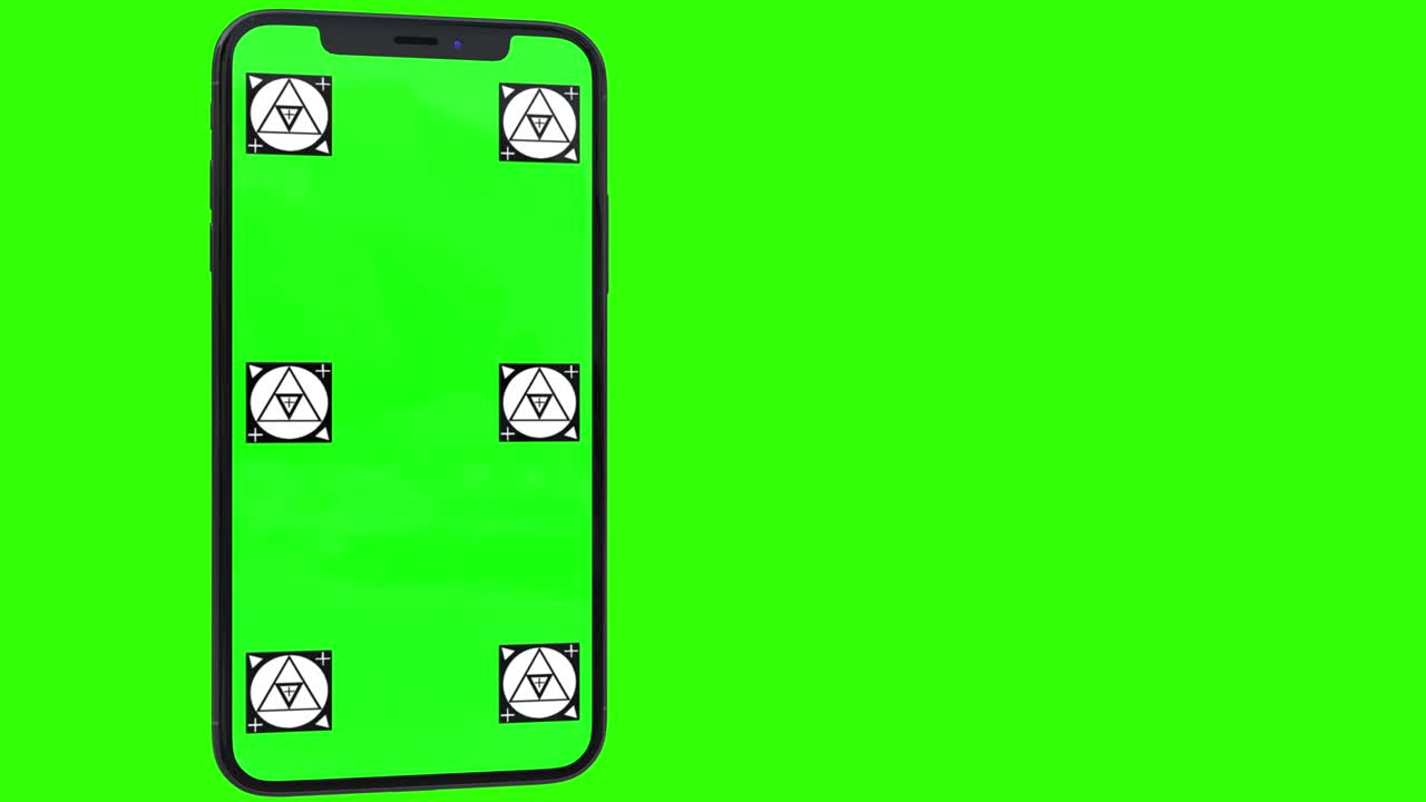 녹색 화면을 가진 고립된 스마트 폰