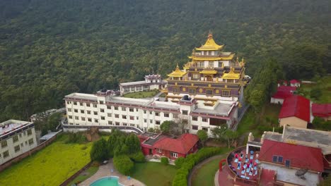 buddhist monastery, kathmandu valley, nepal - october 16, 2017