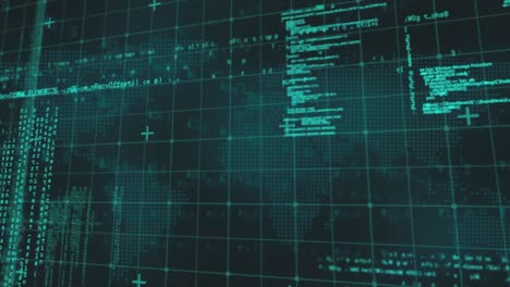 animación de datos digitales que se mueven en el fondo