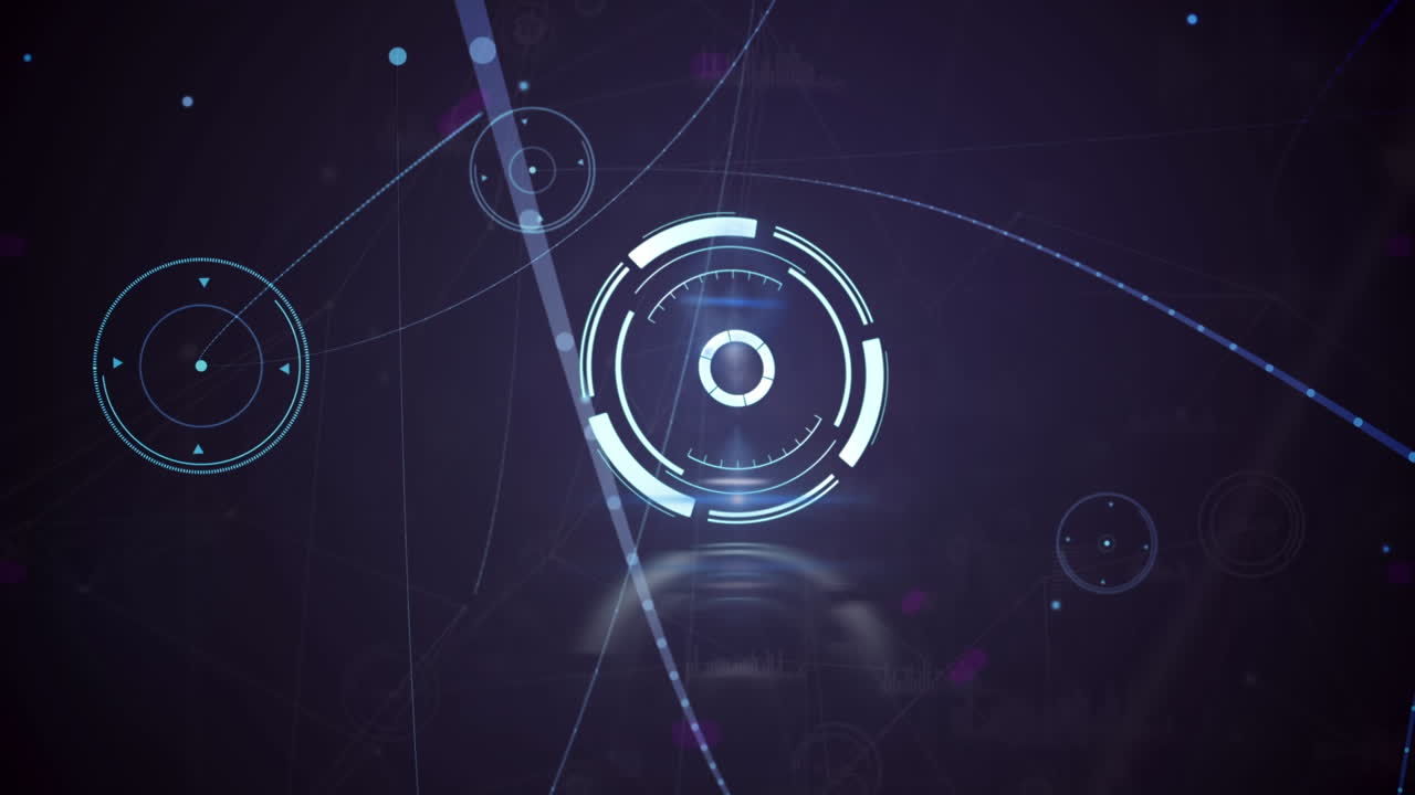 Animazione di scansione del mirino su una rete di connessioni