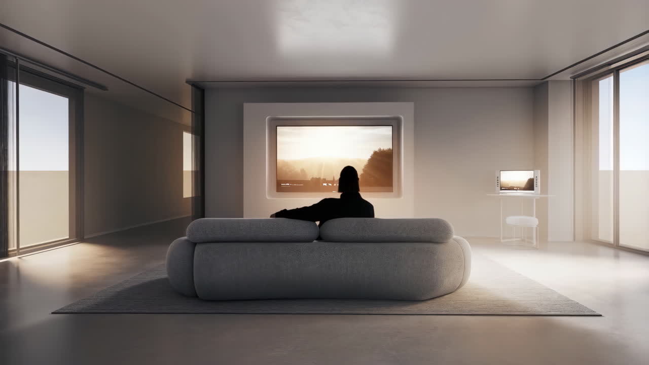 Modern Living Room Interior Design with Television