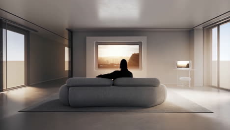 modern living room interior design with television