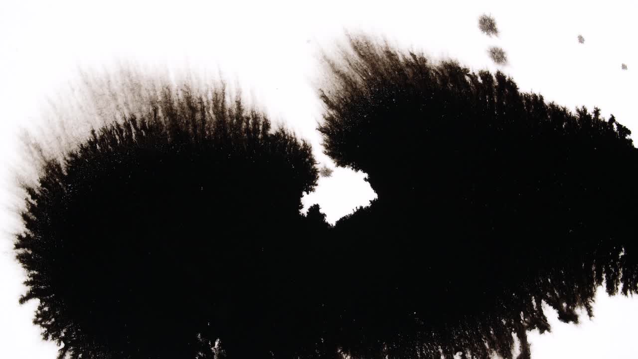 Black Ink Drops On White Background