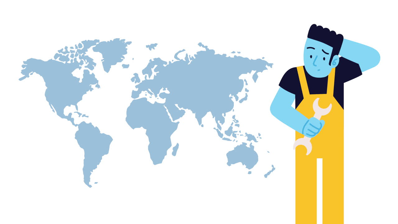 세계 행성 지도를 가진 기계학자