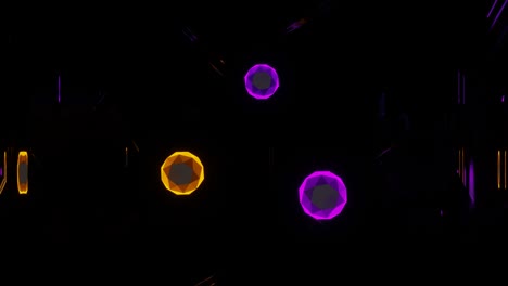 la rotación en bucle de bolas multicolores con reflejos.