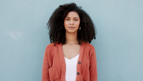 happy, fashion and smile by black woman portrait