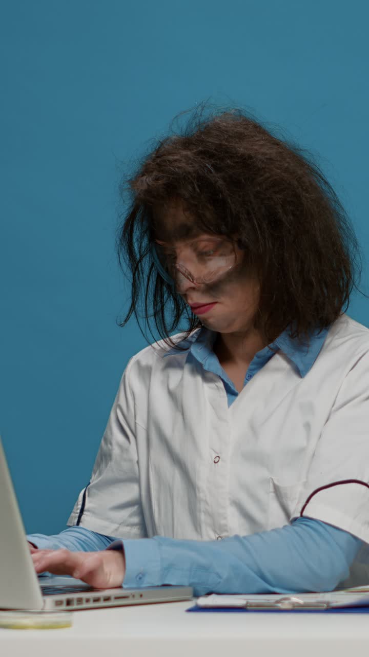 Female Scientist Working on Laptop