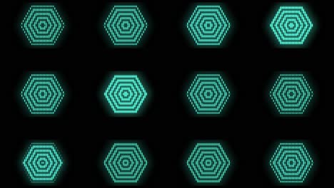 Neon-blue-hexagon-geometric-pattern