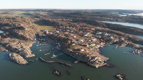 sweden's west coast town of gothenburg, aerial drone view