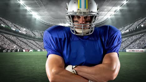 animation of american football player over stadium