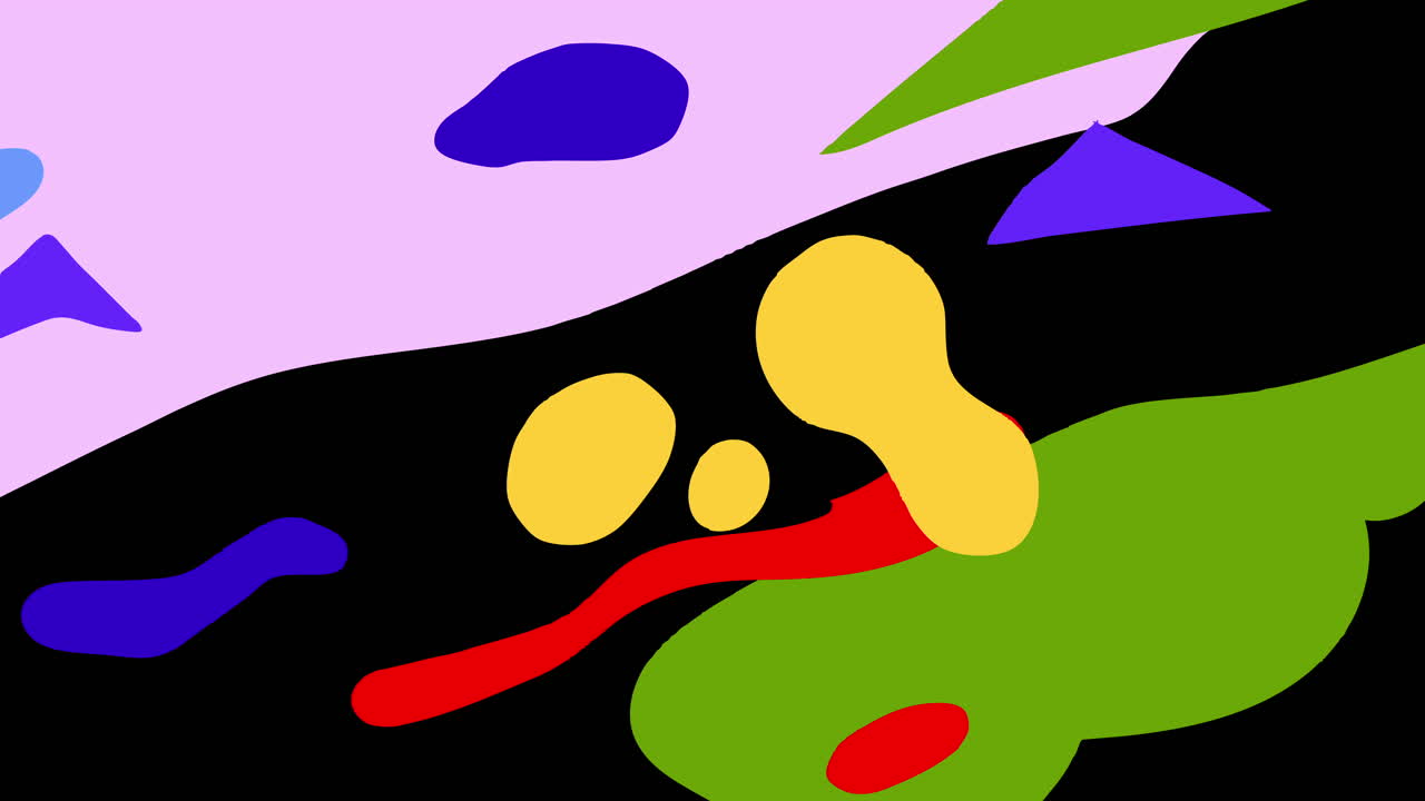 Dynamic Abstract Colorful Shapes Animation on Black Background