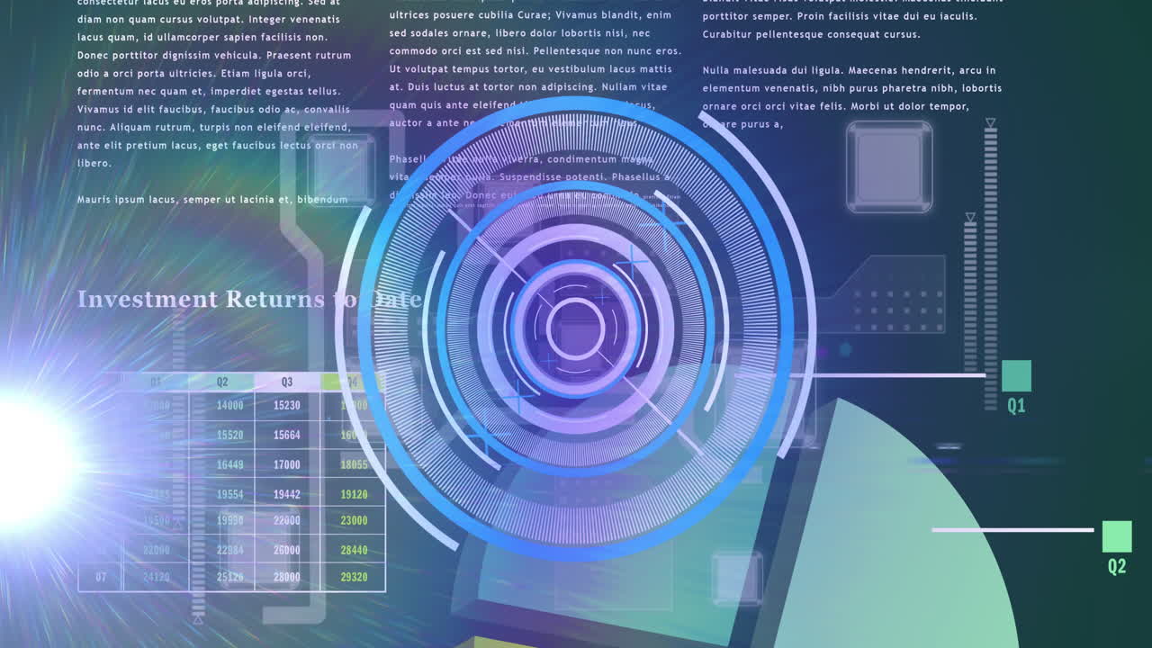 Animation of radar moving over scientific graph and data