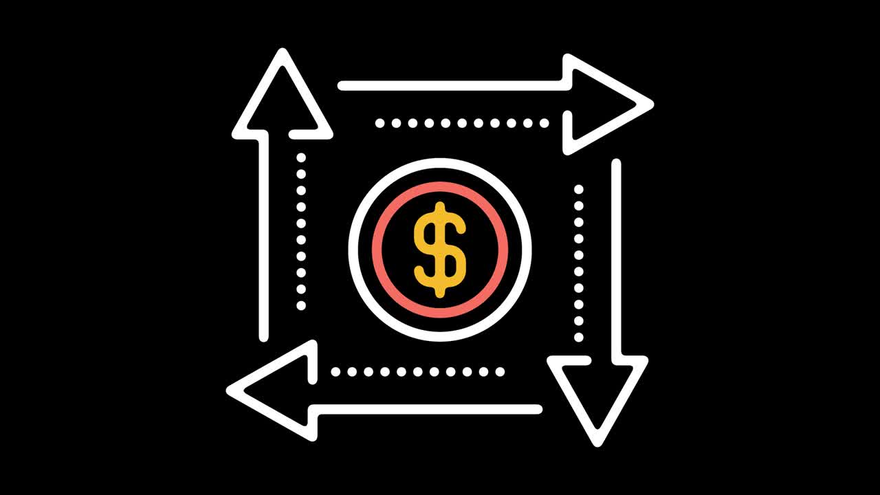 animazione dell'icona della linea di convertitore di valuta con alfa
