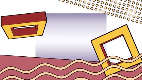 animation farbenfroher beweglicher geometrischer grafiken auf weißem hintergrund