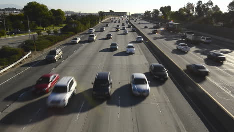 pomona freeway interstate 60 from a pedestrian overpass in east los angeles california