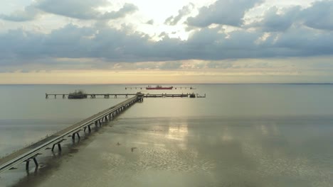 aerial view of oil pier on north sea, wilhelmshaven, germany